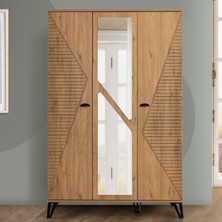 Setay Noce 3 Kapaklı Gardırop Modern Tasarım Suntalam Malzeme Ayna ile 120 cm Genişlik