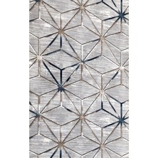 Payidar Kaymaz Dod Taban Yıkanabilir 150 x 100 cm. Desen 1086 Gri - Mavi Kesme Yolluk Halı