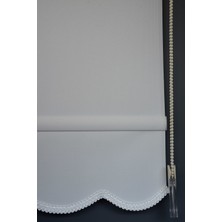 Halim Perdesan Stor Perde PM-100 Beyaz Renk Etekli Panama 80 x 200 cm