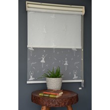 Halim Perdesan Çift Mekanizmalı Tül Stor Perde Dacuz-213 Kırık Beyaz Renk Eteksiz 90 x 200 cm