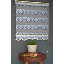 Halim Perdesan FT-984 Mavi Renk Etekli Zebra Stor Perde