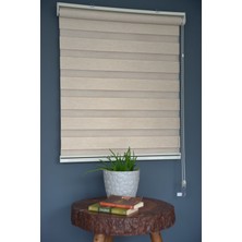 Halim Perdesan BZ-254 Karamel Renk Eteksiz Zebra Stor Perde