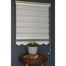 Halim Perdesan Zebra Stor Perde Dp-01 Beyaz Renk Etekli Dar Pliseli 100 x 200 cm