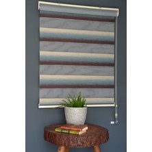 Halim Perdesan Zebra Stor Perde Mf-10 Krem, Bondi Mavisi & Bordo Renk Eteksiz 100 x 200 cm