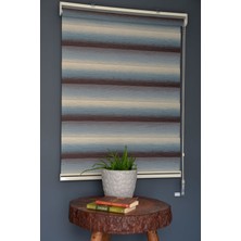 Halim Perdesan Zebra Stor Perde Mf-10 Krem, Bondi Mavisi & Bordo Renk Eteksiz 100 x 200 cm