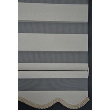 Halim Perdesan Zebra Stor Perde SM-401 Ekru & Gümüş Yaldız Renk Etekli 90 x 200 cm