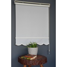 Halim Perdesan Stor Perde Yp-90 Ekru Renk Yaldızlı Polyester Etekli 80 x 200 cm