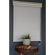 Halim Perdesan Çift Mekanizmalı Tül Stor Perde NT-102 Beyaz & Pembe Renk Eteksiz 280 x 200 cm