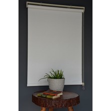Halim Perdesan Stor Perde SR-200 Beyaz Renk Eteksiz Yaldızlı Panama 140 x 200 cm