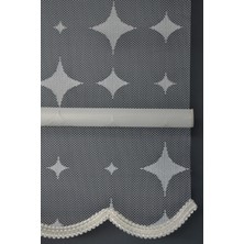 Halim Perdesan Çift Mekanizmalı Tül Stor Perde Dacuz-201 Kırık Beyaz Renk Etekli 280 x 200 cm