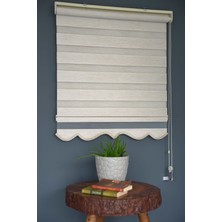 Halim Perdesan Zebra Stor Perde BZ-253 Sütlü Kahve Renk Etekli 80 x 200 cm