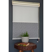 Halim Perdesan Çift Mekanizmalı Tül Stor Perde Dacuz-206 Kırık Beyaz Renk Eteksiz 130 x 200 cm