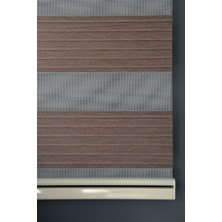 Halim Perdesan Zebra Stor Perde Kb-06 Koyu Kahverengi Renk Eteksiz Blackout-Karartma 100 x 200 cm