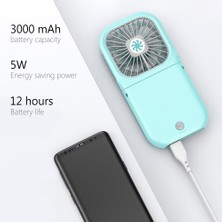 Farfi Taşınabilir Mini Katlanabilir USB Şarj Edilebilir Boyun Asılı Hava Soğutma Fanı Güç Bankası (Yurt Dışından)