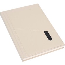 2K Deri Telefon Kılıflı Kapak Tarihsiz Düz Defter 17 x 24 cm Bej