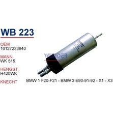Wunder Bmw 1 F20-F21 - Bmw 3 E90-91-92 - X1 - X3 Yakıt Filtresi