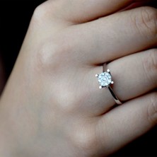 Lilarote 0.17 Ct. Modern Tasarım Coronet Tektaş Yüzük