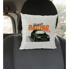 Bk Gift Street Racing Tasarımlı Kare Araç Koltuk Yastığı-1