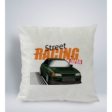 Bk Gift Street Racing Tasarımlı Kare Araç Koltuk Yastığı-1