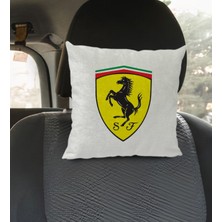 Bk Gift Ferrari Tasarımlı Kare Araç Koltuk Yastığı-1