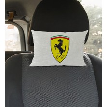 Bk Gift Ferrari Tasarımlı Dikdörtgen Araç Koltuk Yastığı-1