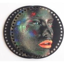 Angel Çanta Aksesuar Ahşap 20 cm Çapında Resimli Plaka Arkalıklı S Serisi No6