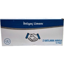 Ihtiyaç Limanı Z Katlama Dispanser Z Katlı Kağıt Havlu Peçete 12 Paket 1 Koli