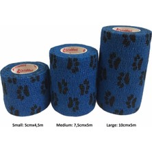 Octacare Kendinden Yapışkanlı Pati Desenli Bandaj 7,5cm x 4,5m Mavi