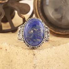 Takı Depo Lapis Lazuli Taşlı El Işi Gümüş Yüzük