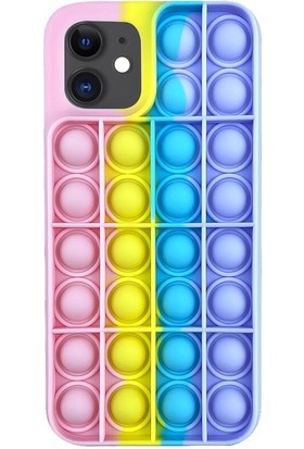 Ladybug Store Iphone 11 Uyumlu Bubble Stres Telefon Kılıfı Pembe-Sarı Pop-It