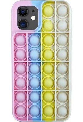 Ladybug Store Iphone 11 Uyumlu Bubble Stres Telefon Kılıfı Pembe-Mavi Pop-It