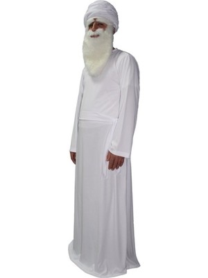 Bkmc Ak Sakallı Dede Kostümü Yetişkin