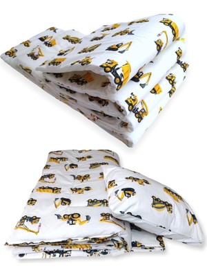 Bebek Özel Bebek/çocuk Uyku Seti Iş Makineli Desen 7 Parça