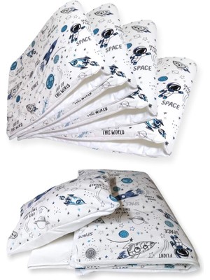 Bebek Özel Bebek/çocuk Uyku Seti Uzay Desen/düz Beyaz 7 Parça