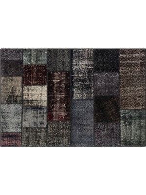 Özel Patchwork El Dokuma Eskitme Halı 120 x 180 cm 5660