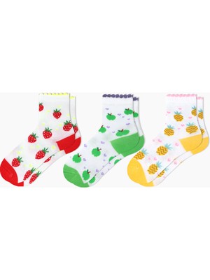 Bross 3'lü Meyve Desenli Bebek Çorabı