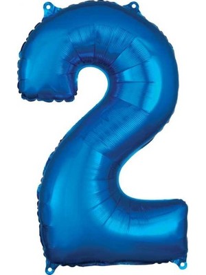 Parti Sürprizi 2 Rakam 80 cm Folyo Balon Mavi Renk