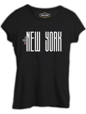 Lordd T-Shirt New York City - Freedom Siyah Kadın T-Shirt