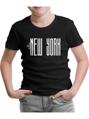 Lordd T-Shirt  New York City - Freedom Siyah Çocuk T-Shirt