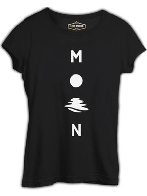 Lordd T-Shirt Moon On The Sea Siyah Kadın T-Shirt