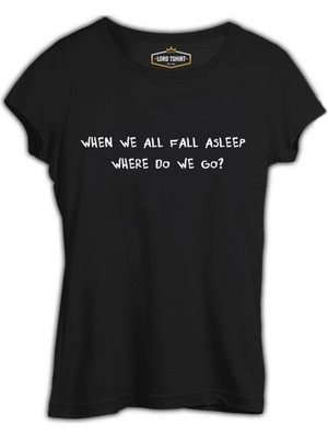 Lordd T-Shirt Billie Eilish - Fall Asleep Siyah Kadın T-Shirt