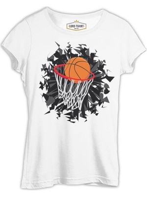 Lordd T-Shirt Basketbol - Pota Beyaz Kadın T-Shirt