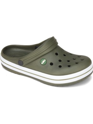 Akınalbella E195 Haki Erkek Hastane Sabo Terlik Sandalet