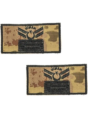 Seyhan Askeri Malzeme  Uzman Çavuş 7 Kademe Tişört Rütbesi 2 Adet (Kk Yeni Kamuflaj)