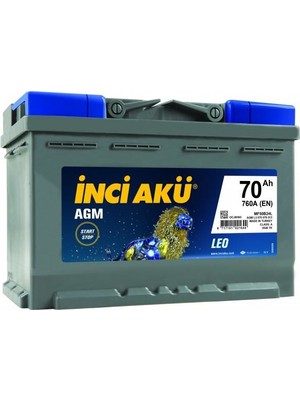 Inci 12 V 70 Ah Agm Start Stop Leo Akü ( Üretim Yılı: 2021 )