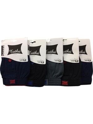 Tutku 5'li Paket Penye Karışık Renk Düz Erkek Boxer Abani Classic