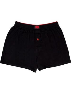 Tutku Erkek Düz Penye Siyah Renk 5'li Paket Boxer Abani Classic Sağlıklı ve Hijyenik