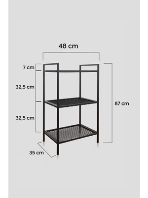 Mudesa Dekoratif Metal Terek Mutfak Malzeme Rafı Çok Amaçlı Organizer