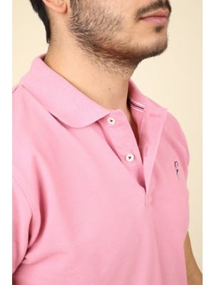 The Fons TF050 Erkek Polo Yaka T-Shirt Pembe