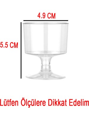 Eminönü Toptancı Ayaklı Shot Bardağı Küçük Plastik Kadeh 50 ml - 6 Adet  Şeffaf